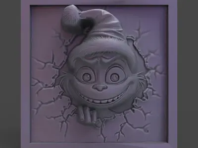 christmas grinch frame  3D print model