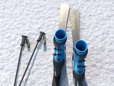 Snowboard and sled models 3D model