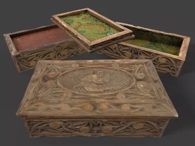 Old Jewelry Box Low-poly 3D model