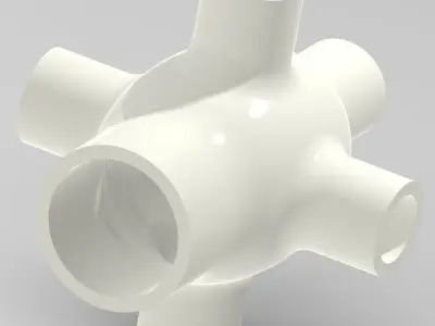 Innovative Six Way Pipe Fitting 3D print model