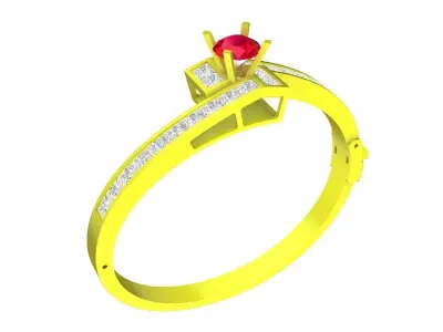 A7560 Luxury Princess Diamond Women Bangle Bracelets 3D Model 3D print model