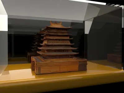 Chinese ancient  house  3D model get