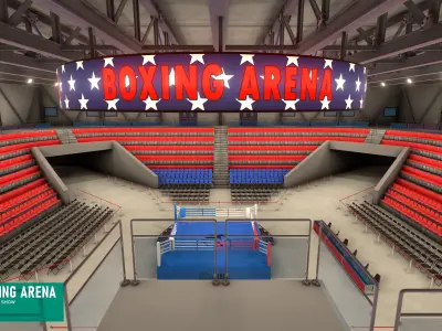 Boxing arena - fighting show 3D model