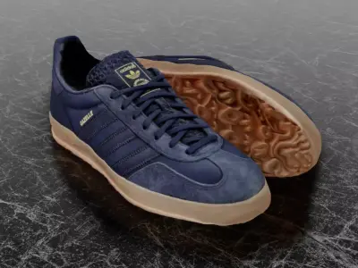 ADIDAS GAZELLE 3D SHOES - NAVY BLUE Low-poly 3D model