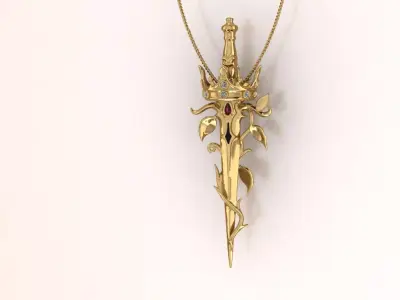Blade of Sovereignty Pendant jewelry  - for Her Valentine 3D print model