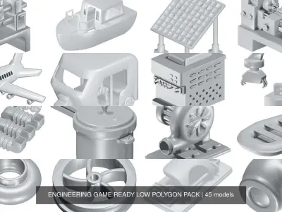 ENGINEERING GAME READY LOW POLYGON PACK 3D Model Collection