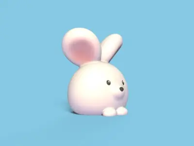 Cute Round Bunny 3D print model