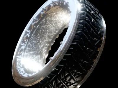 Auto Drift Gold Ring Tire Extravaganza - Rev Up your Style 3D model