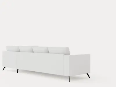 Ocean Luxury 4 Seater Sofa With Chaise Lounge Right Low-poly 3D model