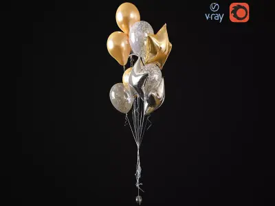 Helium balloons  3D model