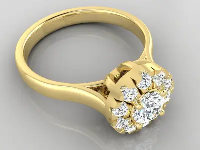 Ring M54 The luxury female ring with gems wedding 3D print model