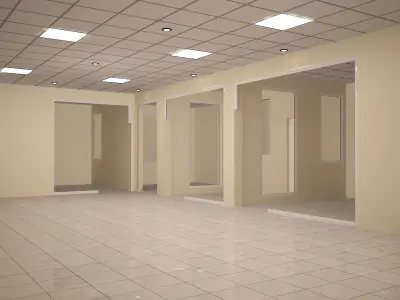 Hall 3d Model Interior 151 Low-poly 3D model