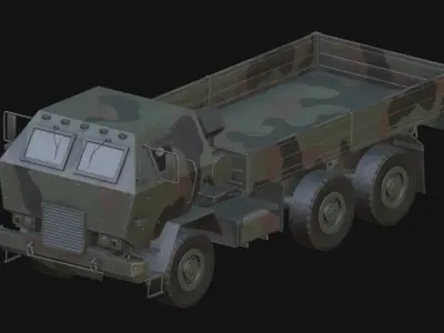 Military 6x6 Medium Supply Truck Low-poly 3D model