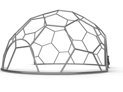 Hexagonal Dome with entry Geodesic Like Pattern 3D model