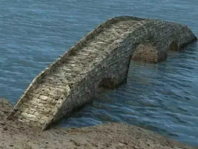 Low Poly Stone bridge 3D model