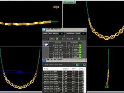 Diamond Necklace 360 animation renders 3dm stl details 3D print model