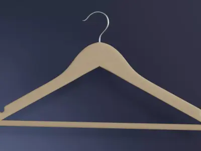 Wooden Hanger Free low-poly 3D model