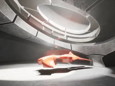 Dynamic Metal Room Low-poly 3D model