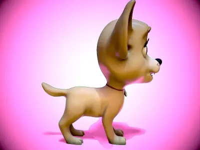 Cartoon Chihuahua Low-poly 3D model