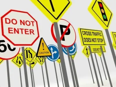 Street signs - Traffic signs 3D model
