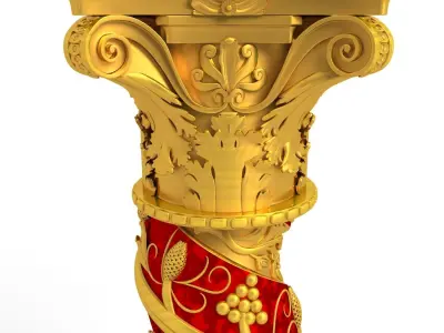 Baroque Solomonic Column  3D model