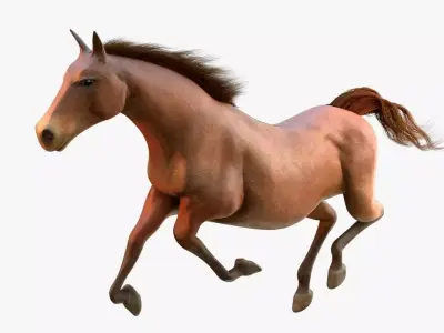 Horse Animated Low-poly 3D model