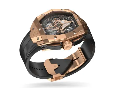 Hublot Spirit of Big Bang Sang Bleu Gold Luxury Watch 3D model