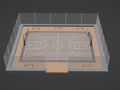 Basketball Stadium Low-poly 3D model order