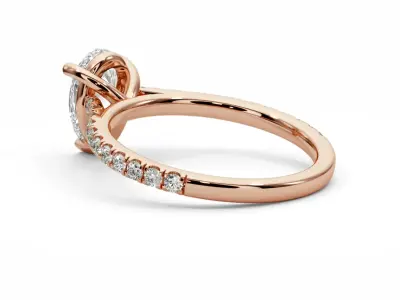 Engagement ring  Pear diamond 3D print model