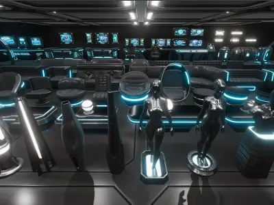 Sci-Fi Furniture and Props Low-poly 3D model