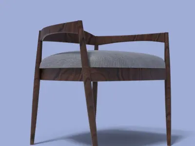 ArmChair chair and coffee table Free low-poly 3D model