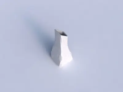 Vase squeezed and bent rectangle with fine organic cells 3D print model