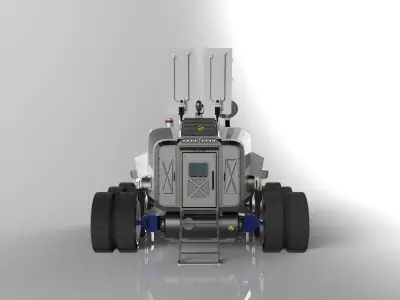 Mars Surface Rover Low-poly 3D model