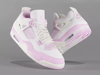Jordan 4 Bubblegum Shoe Low-poly 3D model
