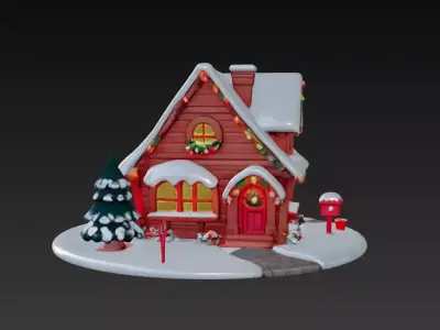 Cozy 3D Christmas Cottage Series 2 3D model