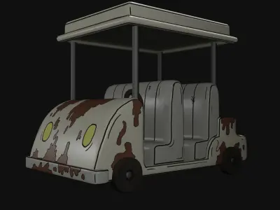 Golf Car Low-poly 3D model