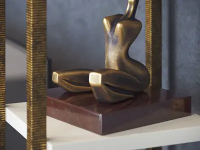 TV shelving with decoration 3D model