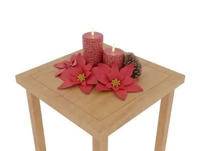 Christmas Poinsettia Flower Decoration 3D model