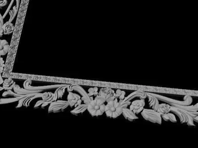 mirror gold ornate frame 3D model