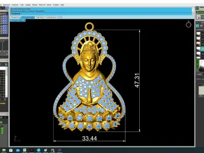 Luxury Diamond Buddha Pendant 3D Model 3297 3D print model