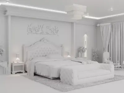 Bed room Interior design 3D model