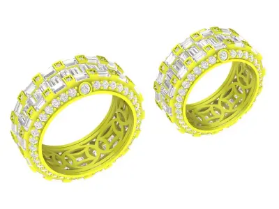 6981 Luxury Diamond Wedding Ring 3D print model