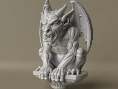 Wall Gargoyle Sculpture Gothic and Fantasy Decor 3D print model