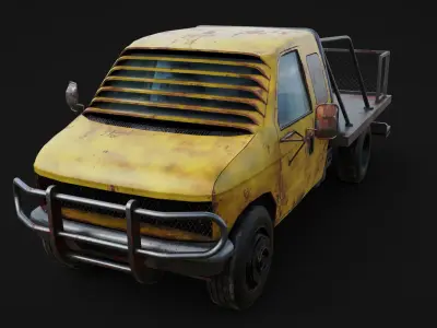 rusted truck car Low-poly 3D model