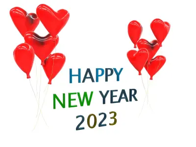 Happy New Year 2023 AR VR PBR Low-poly 3D model