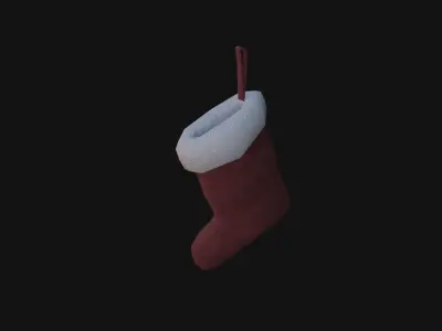 Christmas sock Low-poly 3D model