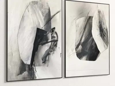 Plaster Two Photo Frame 144 Low-poly 3D model