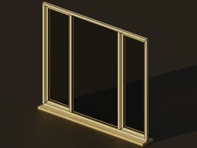 Panel window Low-poly 3D model