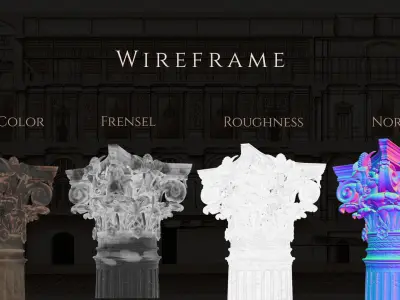 Palais Garnier Column Low-poly 3D model