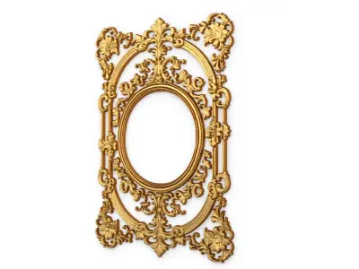 Plaster decorative frame ornament 15 3D model